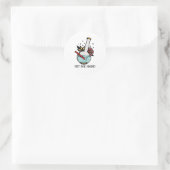 Triff mich hart runder aufkleber (Tasche)