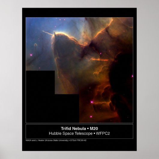 Trifid-Nebel M20 Hubble-Teleskop-Foto Poster (Vorne)