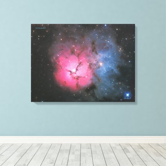 Trifid Nebel (M 20) - MittelCanvas Print Leinwanddruck (Insitu (Holzboden))