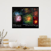 Trifid Nebula (Messier 20) - Spitzer Telescope Poster (Küche)