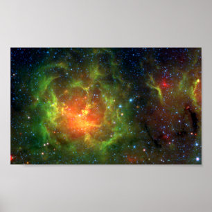 Trifid Nebula NASA Spitzer Poster