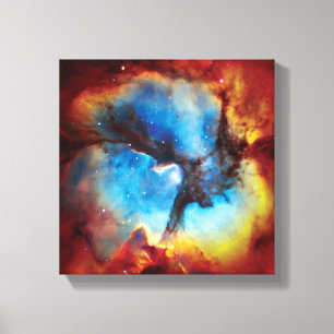 Trifide Nebula Farbenfrohe Hubble-Weltraum-Foto Leinwanddruck