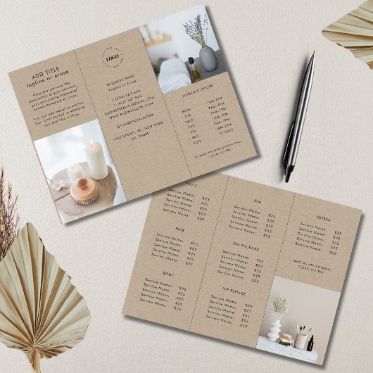 Trifold Broschüre für Earthy Kraft Look Logos