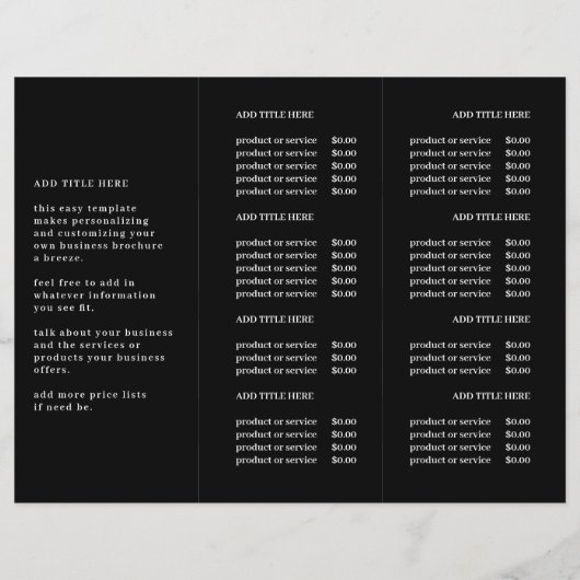 Trifold-Broschüre für Schwarzweiß-Logos (Rückseite)