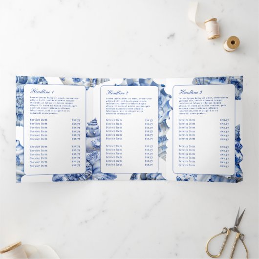 Trifold-Broschüre für Seashell-Logos Dreifach Gefaltete Karte (Innenseite)