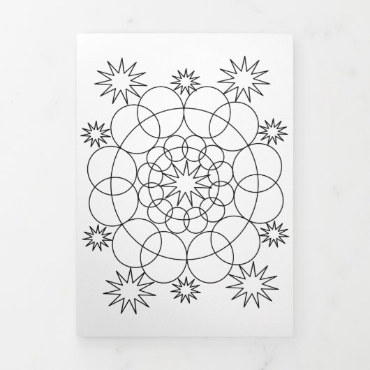 Trifold Card - Mandala Booklet to Color Dreifach Gefaltete Karte (Cover)