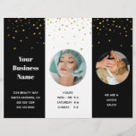 Trifold Salon Wellness-Center Berufliche Preislist Flyer<br><div class="desc">Diese Broschüre informiert Ihre Kunden nicht nur über die Preise, sondern auch über Ihre Geschäftsinformationen. Besser als eine Visitenkarte und informativer als einfache Werbung Flyer. Leicht lesbarer Text und Preise. Die Rückseite hat schwarz-weiße Rechtecke mit goldenen Konfetti. Das soll zu dritt gefaltet werden. Wenn Ihr Salon oder Wellness-Center viele Dienstleistungen...</div>