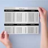 Trifold Salon Wellness-Center Berufliche Preislist Flyer (Hand)
