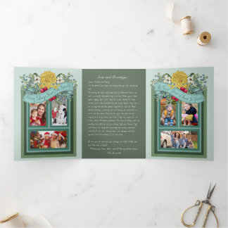 Trifold U-Boot "Meas and Greetings" Foto-Karte Dreifach Gefaltete Urlaubskarte