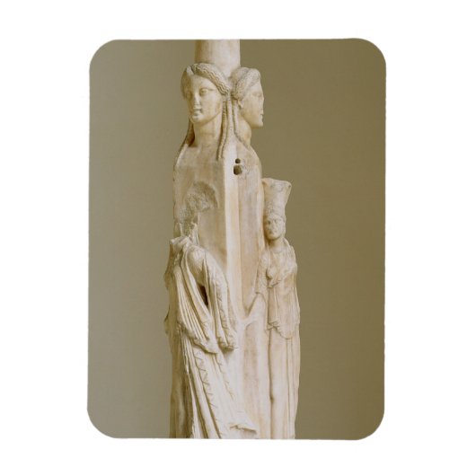 Triform Herm Hecate, Marmorskulptur, Dachstein Magnet (Vertikal)