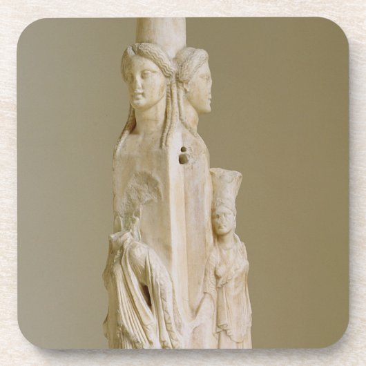 Triform Herm von Hecate, Marmorskulptur, Getränkeuntersetzer (Vorderseite)