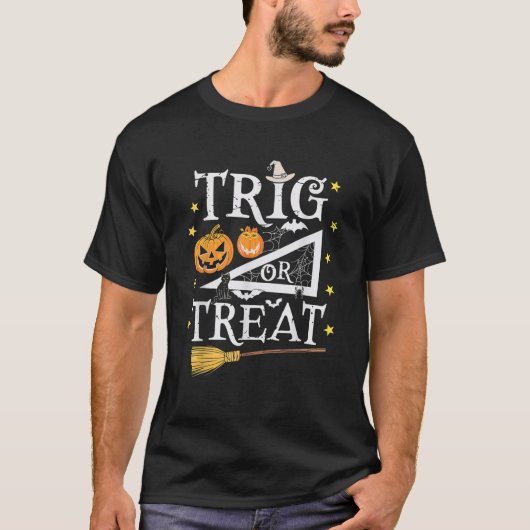 Trig oder Leckerei Halloween Mathe Pumpkin Kat Spi T-Shirt (Vorderseite)