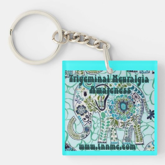 Trigeminal Neuralgia Awareness Elephant Key Chain. Schlüsselanhänger (Vorderseite)