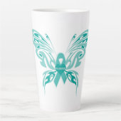 Trigeminal Neuralgie Schmetterling #4 Milchtasse (Vorderseite)