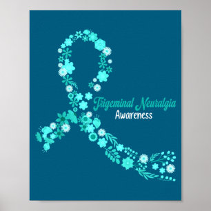 Trigeminusneuralgie-Bewusstsein Hippie Blumen Poster