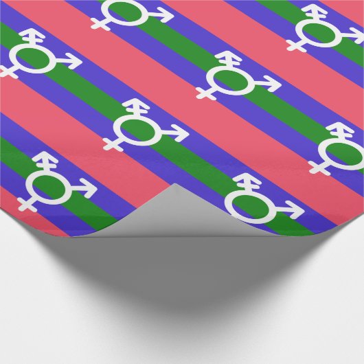 TRIGENDER FLAG UND SYMBOL GESCHENKPAPIER (Ecke)