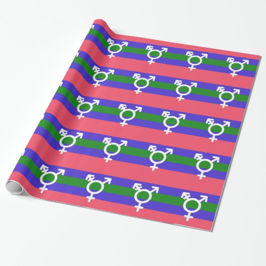 TRIGENDER FLAG UND SYMBOL GESCHENKPAPIER (Ungerollt)