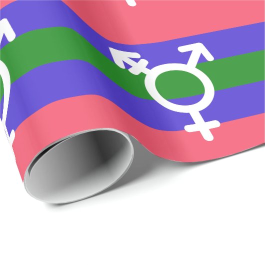 TRIGENDER FLAG UND SYMBOL GESCHENKPAPIER (Rolleneckpunkt)