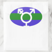 TRIGENDER FLAG UND SYMBOL OVALER AUFKLEBER (Tasche)