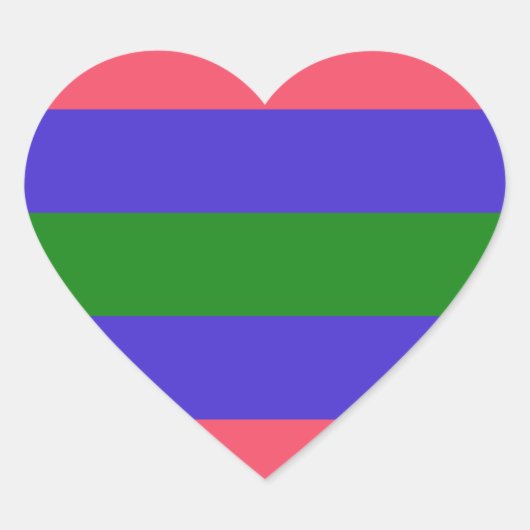 Trigender Pride Flag Herz-Aufkleber (Vorderseite)