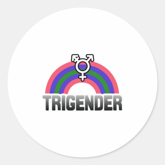 Trigender Pride Runder Aufkleber (Vorderseite)