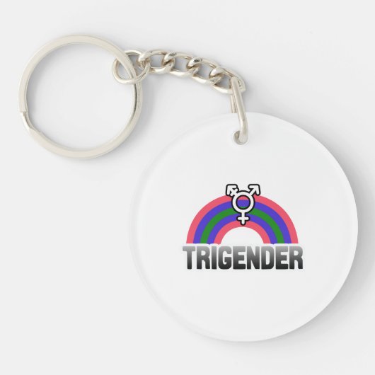 Trigender Pride Schlüsselanhänger (Vorderseite)