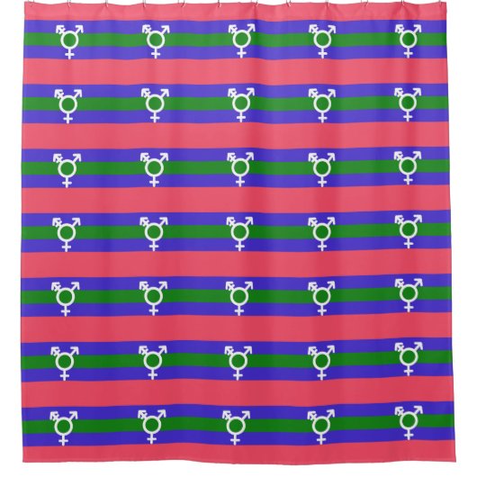 Trigender Stolz Duschvorhang (Vorderseite)