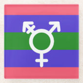 Trigender Stolz Glasuntersetzer (Vorderseite)