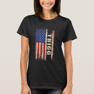 TRIGG Nachname-Shirt TRIGG Name Amerikanische Flag T-Shirt