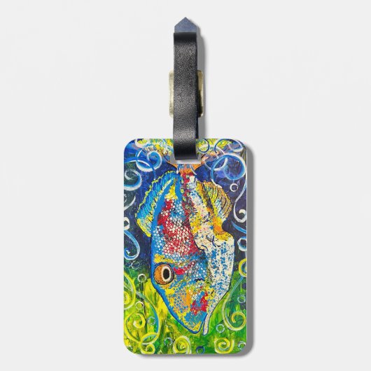 Trigger Fish Luggage Tag Gepäckanhänger (Rückseite vertikal)