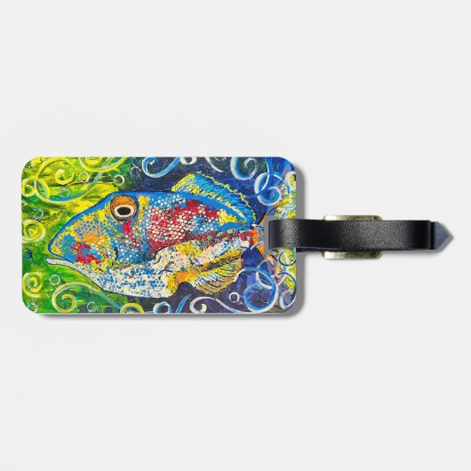 Trigger Fish Luggage Tag Gepäckanhänger (Rückseite horizontal)