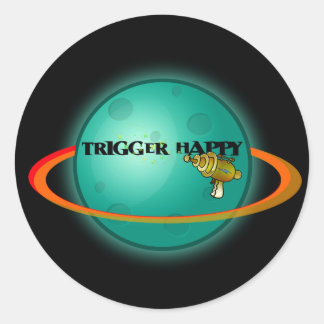 Trigger Happy Runder Aufkleber