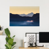 Triglav-Berg bei Sonnenuntergang Poster (Heimbüro)
