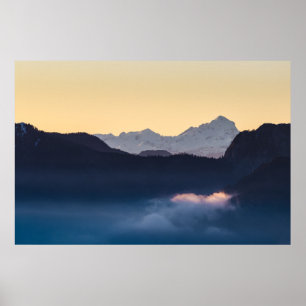 Triglav-Berg bei Sonnenuntergang Poster