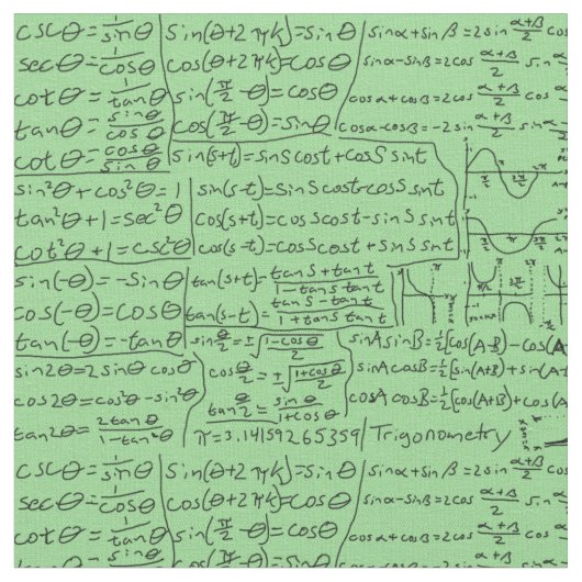 Trigonometrie-Heizblech, grün Stoff (Nahaufnahme)
