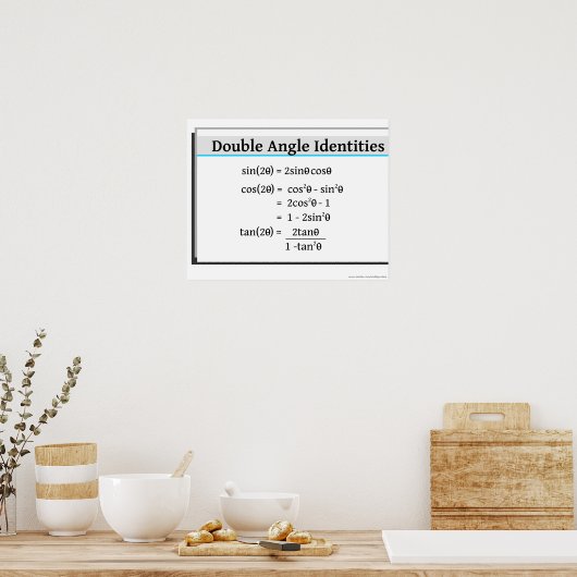 Trigonometrie-Poster: Doppelwinkelkennzeichen Poster (Küche)