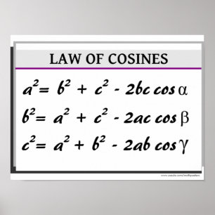 Trigonometrie Poster: Gesetz der Kosinen Poster