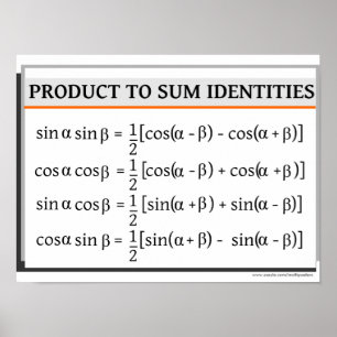 Trigonometrie-Poster: Produkt-zu-Summe-Identifikat Poster