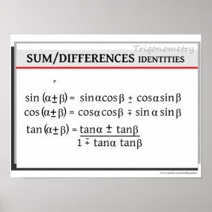 Trigonometrie: Summe/Differenzialkennziffern Poster