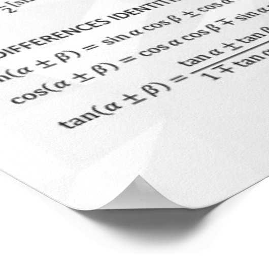Trigonometrische Identifikation - Math Poster (Ecke)