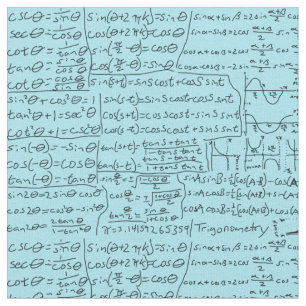 Trigonometry Cheat Sheet, blau Stoff