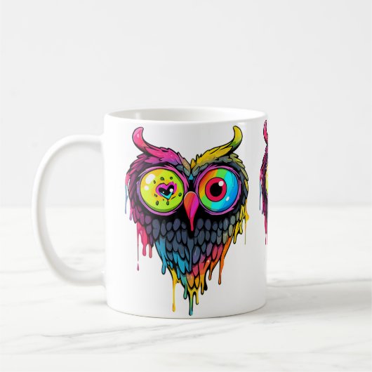 Triippy Party Edm Eule Musikliebhaber Kaffeetasse (Links)