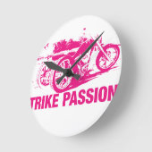 Trike Leidenschaft Runde Wanduhr (Winkel)
