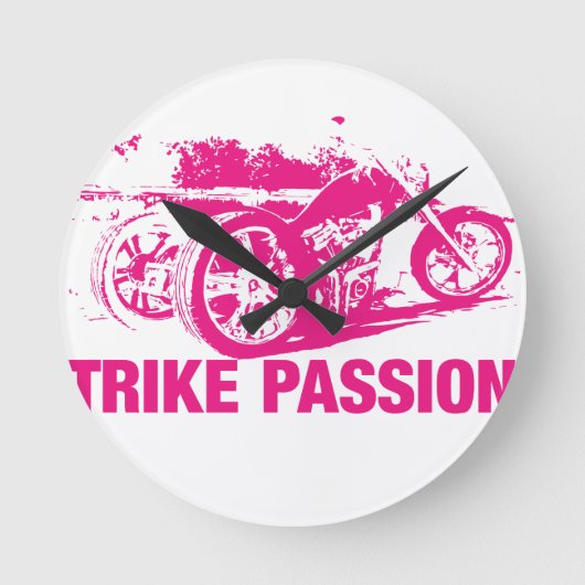 Trike Leidenschaft Runde Wanduhr (Vorderseite)