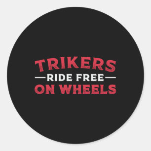 Triker fahren kostenlos mit dem Motorrad Trike Runder Aufkleber