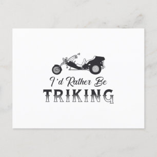 Triker Ich würde eher Triking Motor Trike Retro Postkarte
