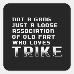Triker Motor Trike Trikers Motorrad Lustig Retro Quadratischer Aufkleber
