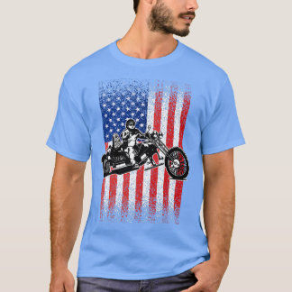 Triker Motorrad Patriotic American Flag Trike Bi T-Shirt