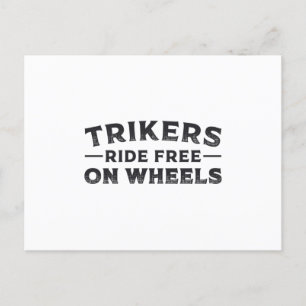 Triker Trikers fahren frei auf Rädern Dreirad Lust Postkarte