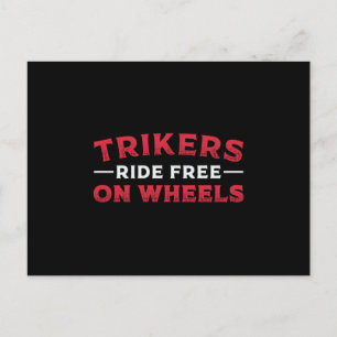 Triker Trikers fahren frei auf Rädern Motor-Trike Postkarte